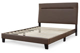 Adelloni Brown Queen Upholstered Platform Bed