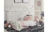 Flannibrook White Twin House Bed Frame