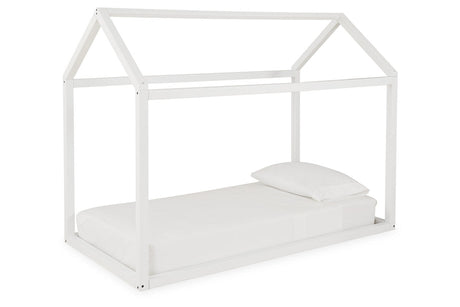 Flannibrook White Twin House Bed Frame