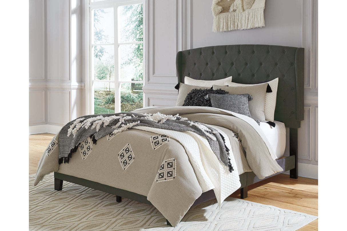 Vintasso Charcoal King Upholstered Bed