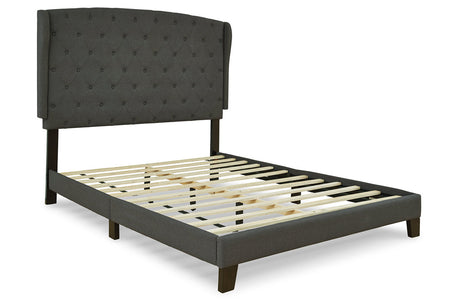 Vintasso Charcoal Queen Upholstered Platform Bed