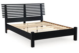 Danziar Black Queen Slat Platform Bed