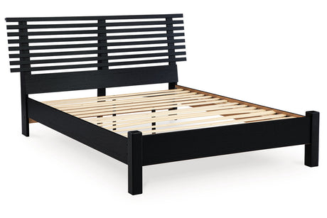 Danziar Black Queen Slat Platform Bed