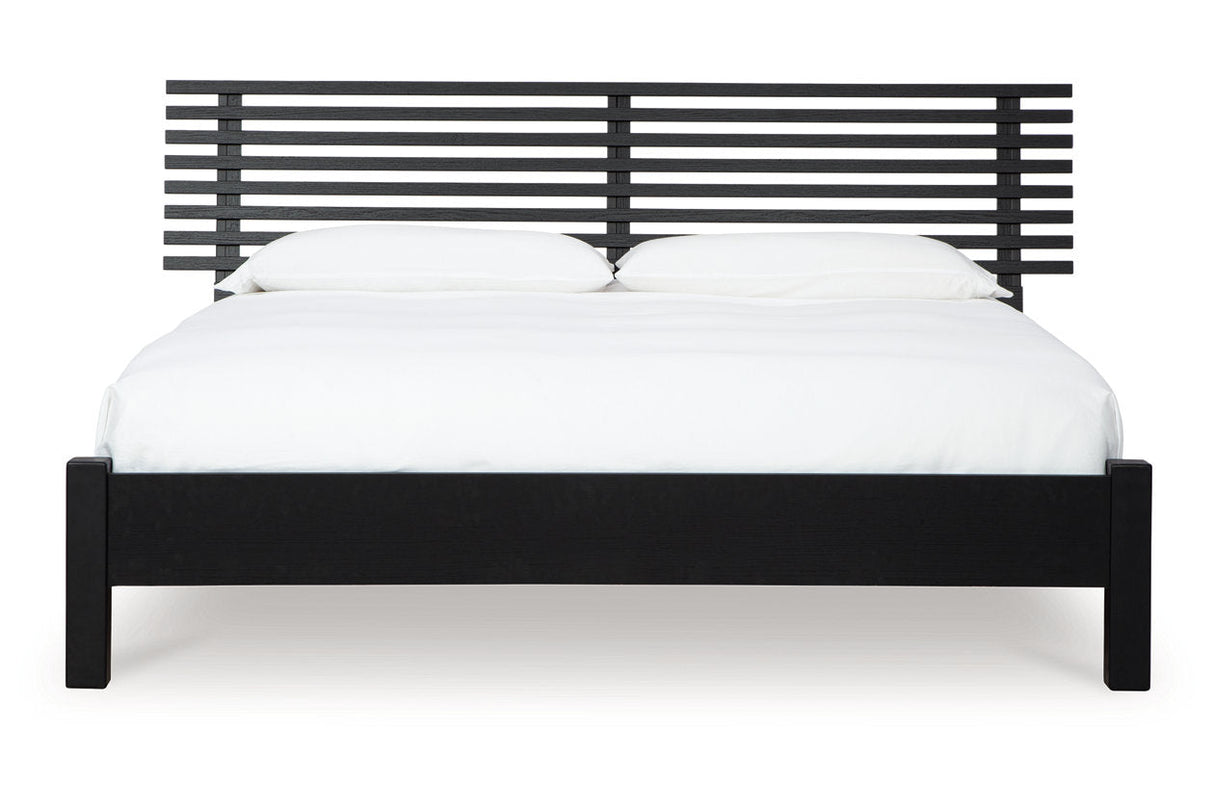 Danziar Black King Slat Platform Bed