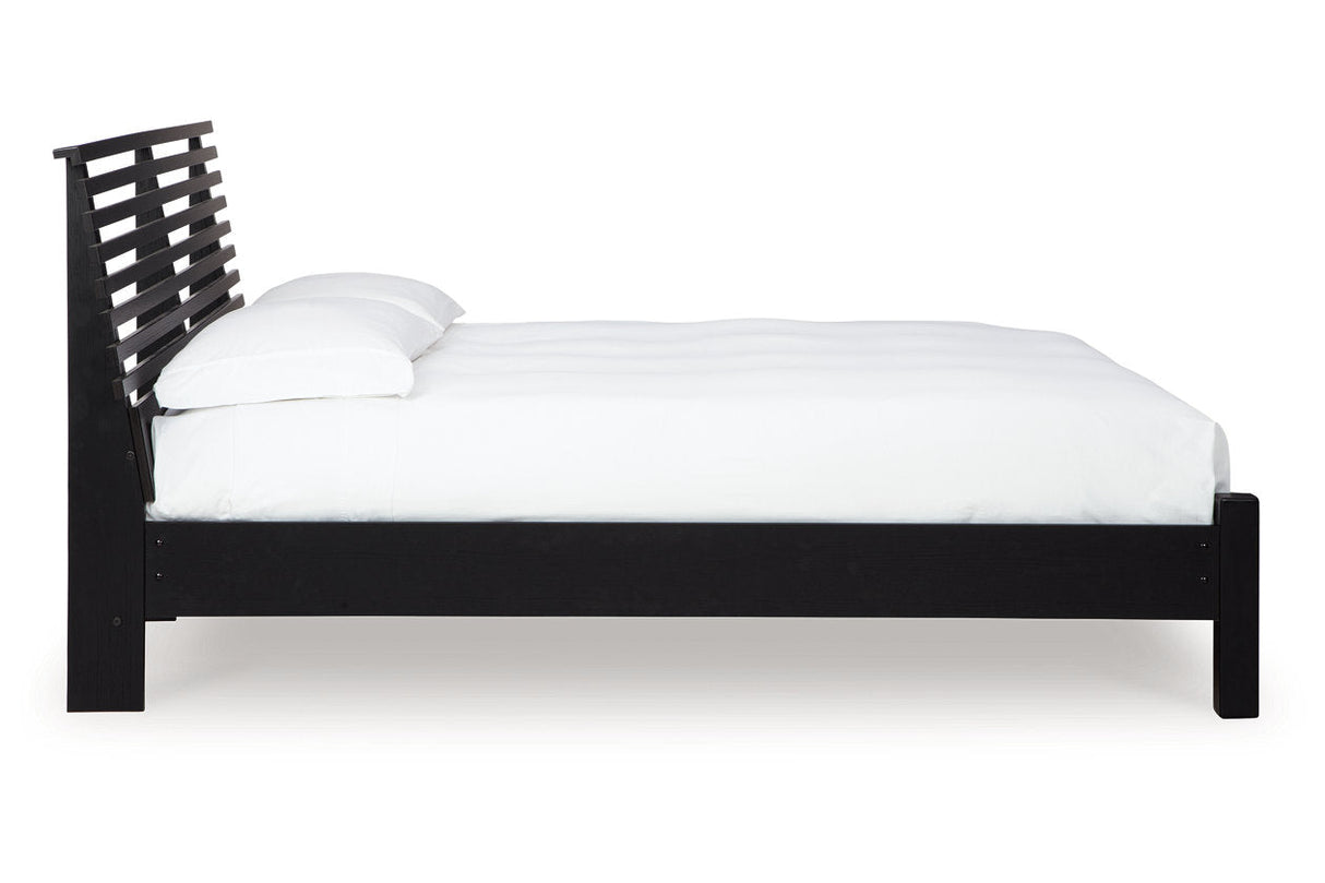 Danziar Black King Slat Platform Bed