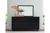 Danziar Black Dresser and Mirror