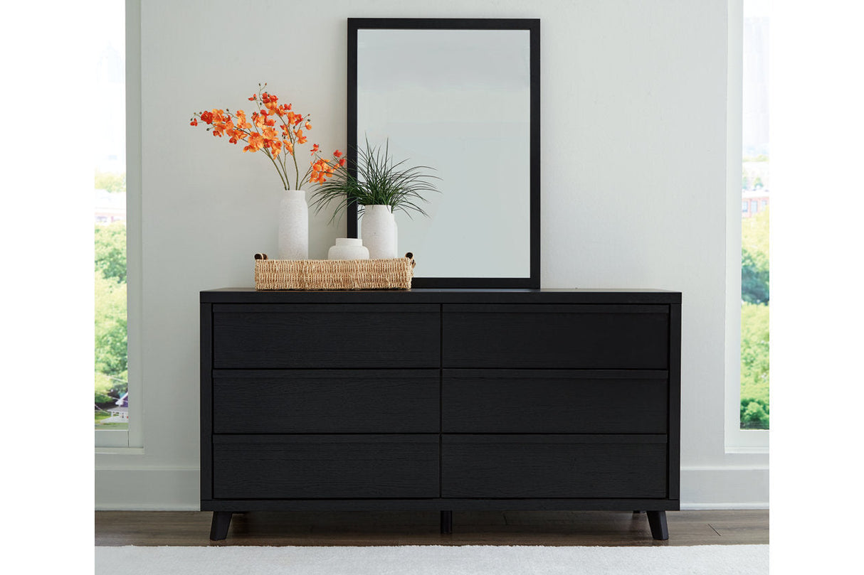 Danziar Black Dresser and Mirror