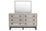 Vessalli Gray Dresser and Mirror