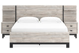 Vessalli Gray King Panel Bed with Extensions