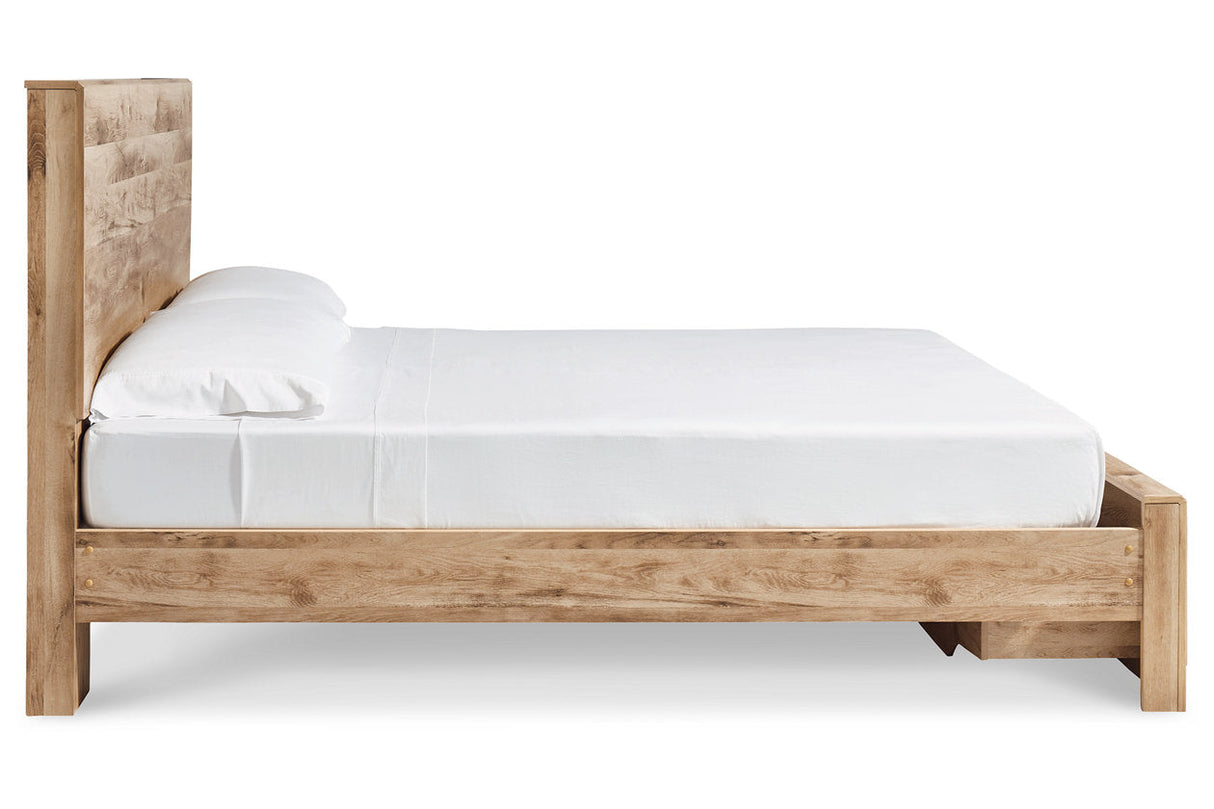 Hyanna Tan Brown Queen Platform Storage Bed