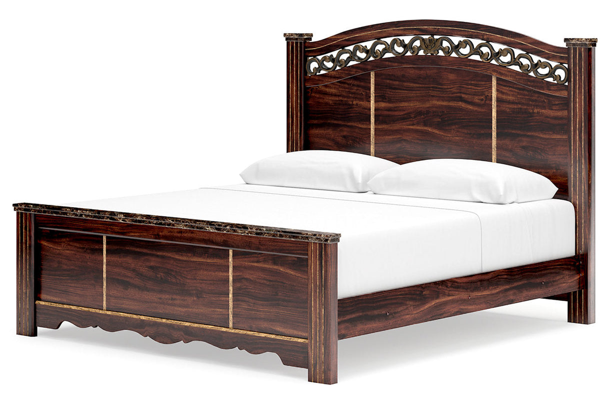 Glosmount Two-tone King Poster Bed