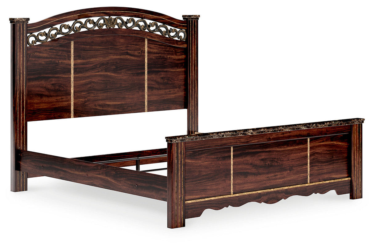 Glosmount Two-tone King Poster Bed