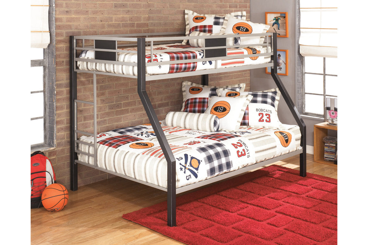 Dinsmore Black/Gray Twin over Full Bunk Bed