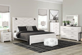 Gerridan White/Gray Lighted Panel Bedroom Set