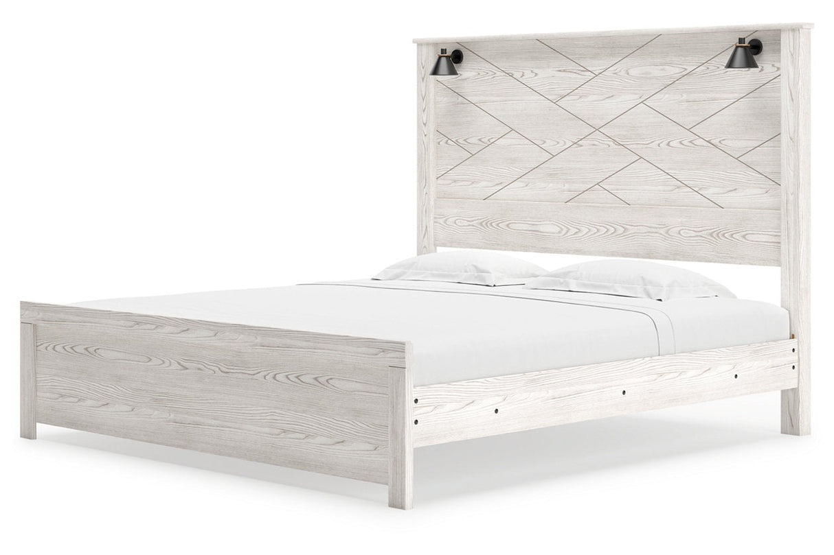 Gerridan White/Gray King Panel Bed