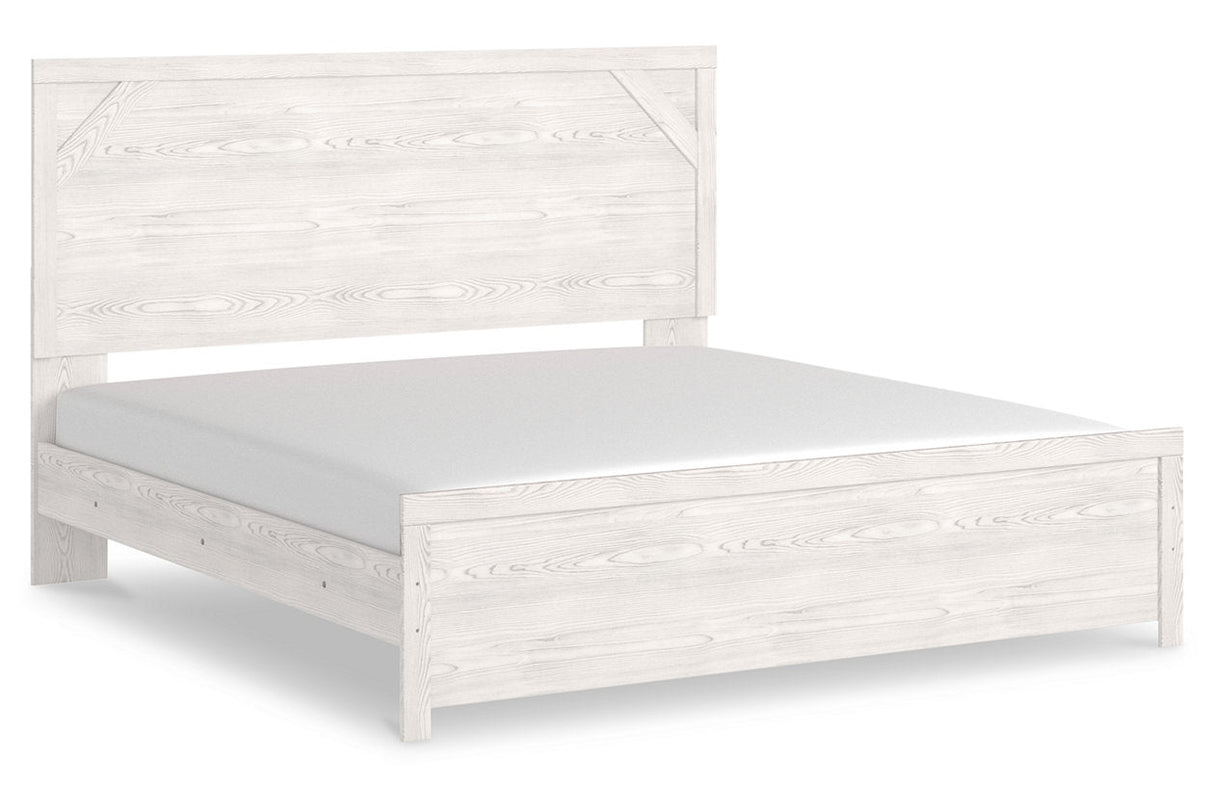 Gerridan White/Gray King Panel Bed