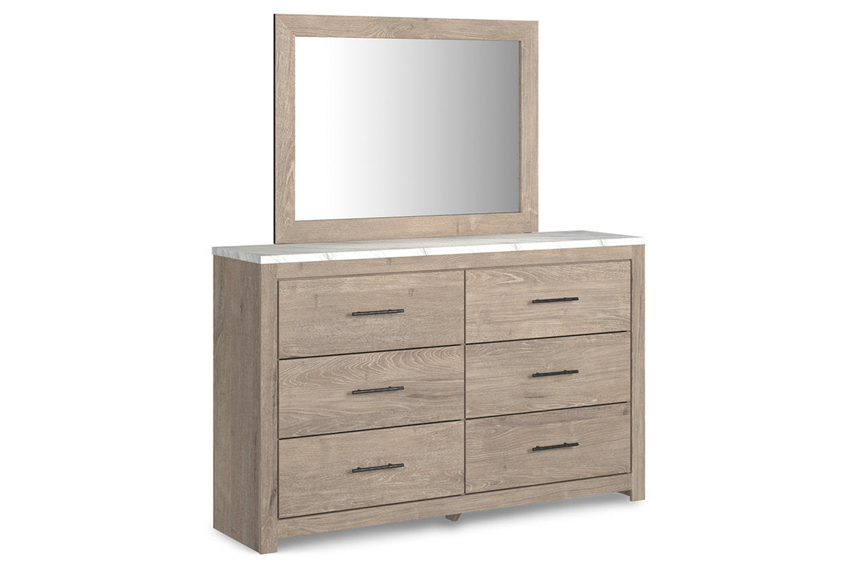 Senniberg Light Brown/White Dresser and Mirror