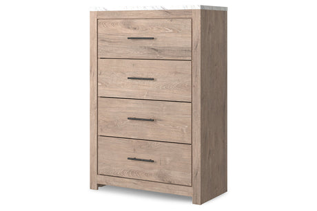 Senniberg Light Brown/White Chest of Drawers