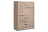 Senniberg Light Brown/White Chest of Drawers