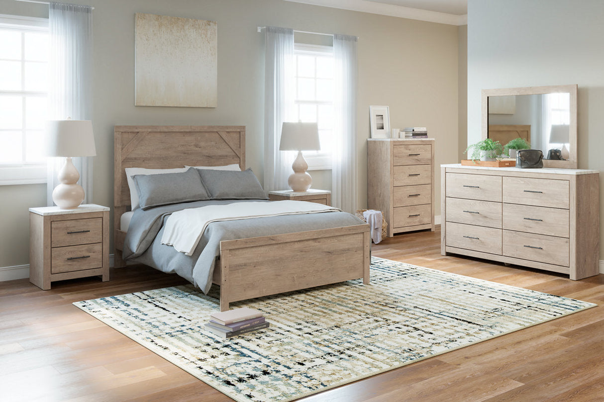 Senniberg Light Brown/White Full Panel Bed