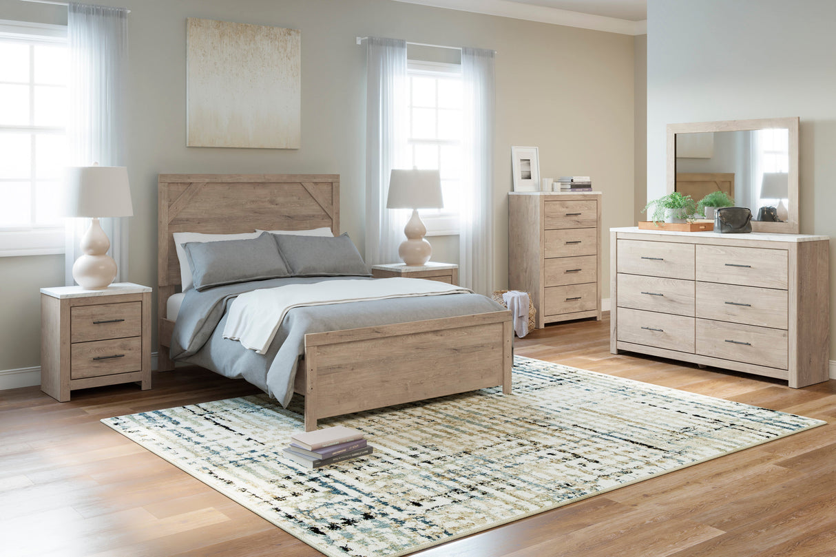 Senniberg Light Brown/White Panel Youth Bedroom Set