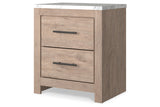 Senniberg Light Brown/White Nightstand