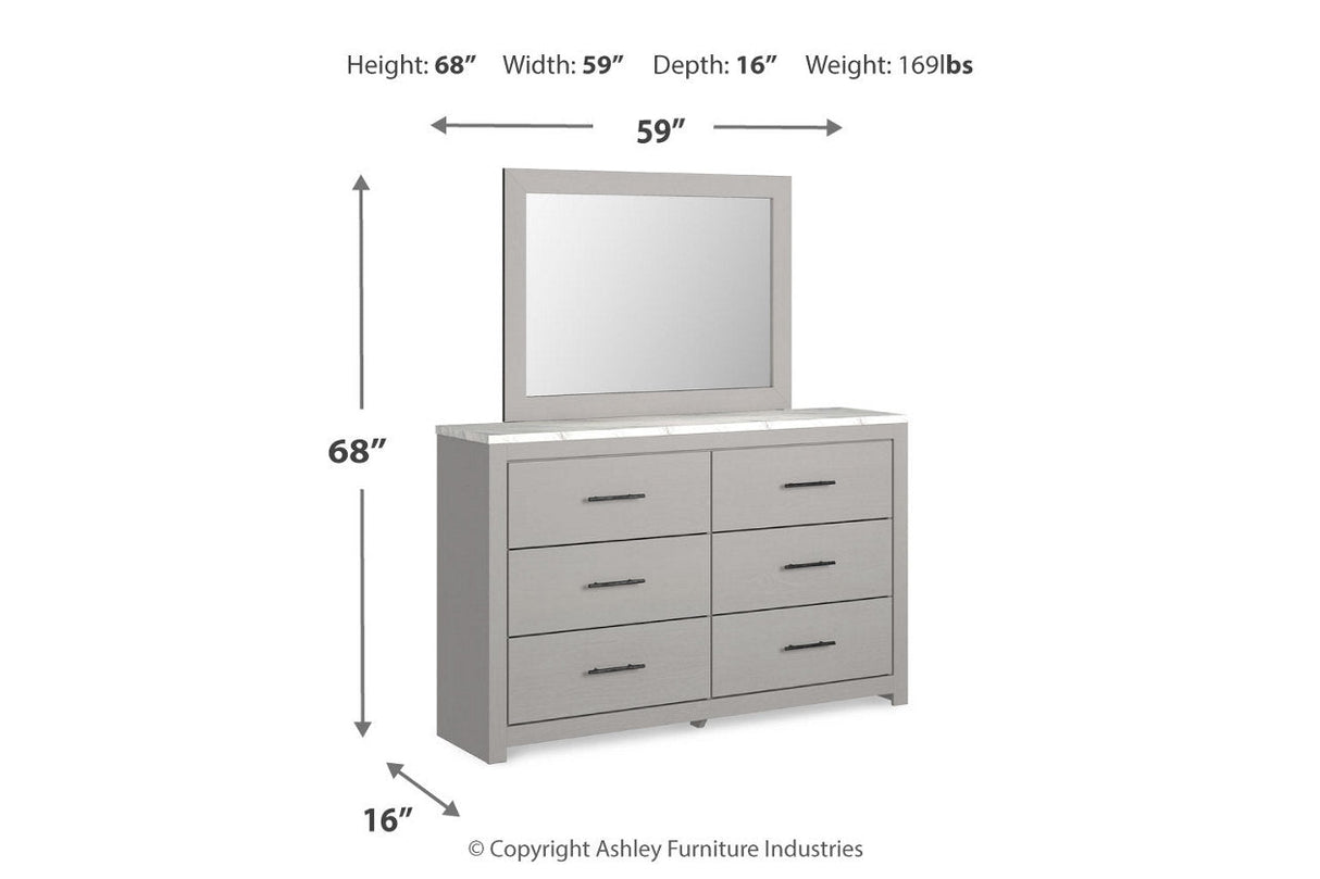 Cottonburg Light Gray/White Dresser and Mirror