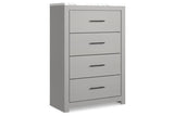 Cottonburg Light Gray/White Chest of Drawers