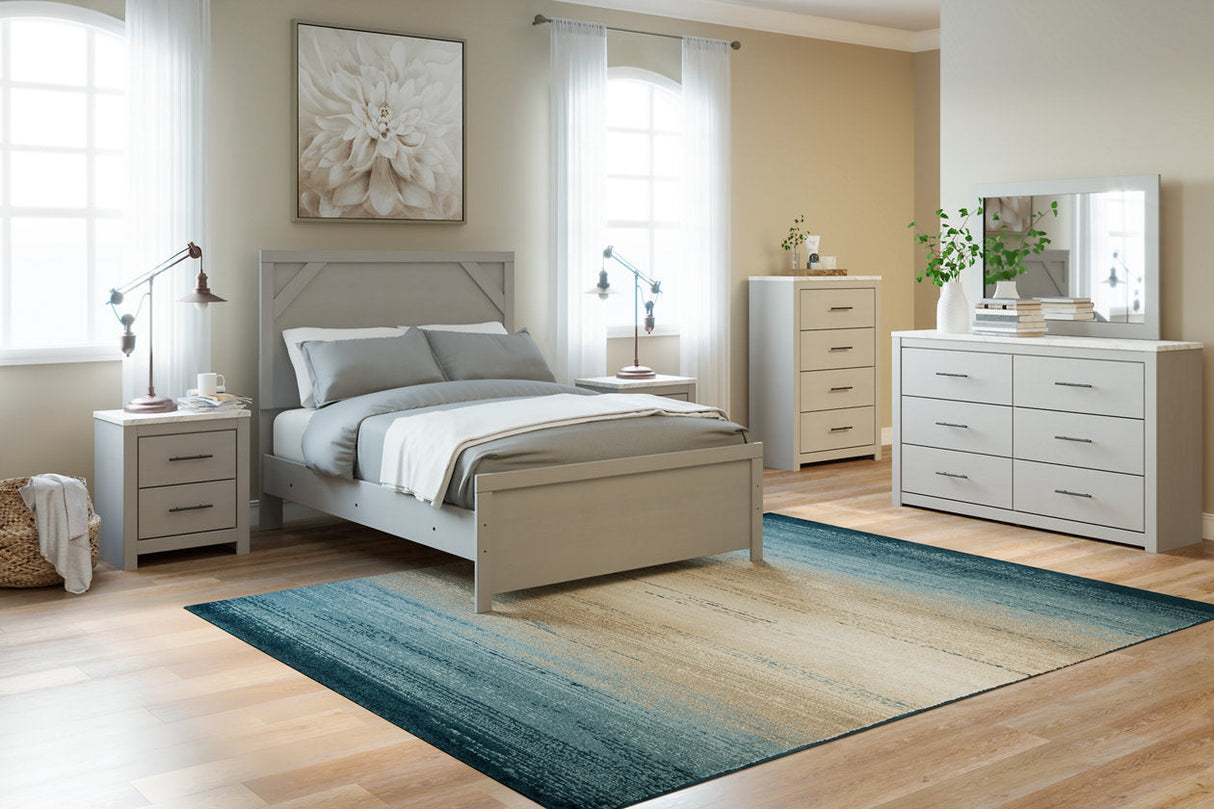 Cottonburg Light Gray/White Full Panel Bed