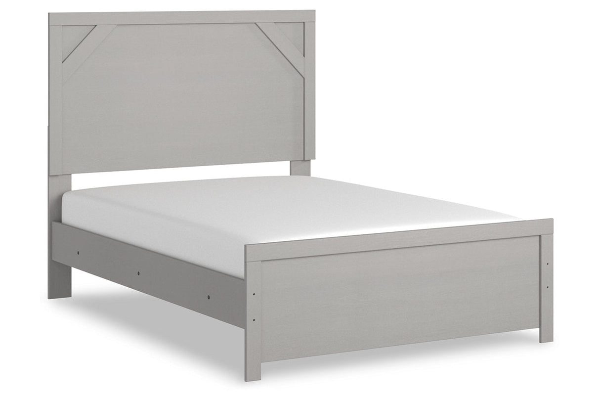 Cottonburg Light Gray/White Full Panel Bed