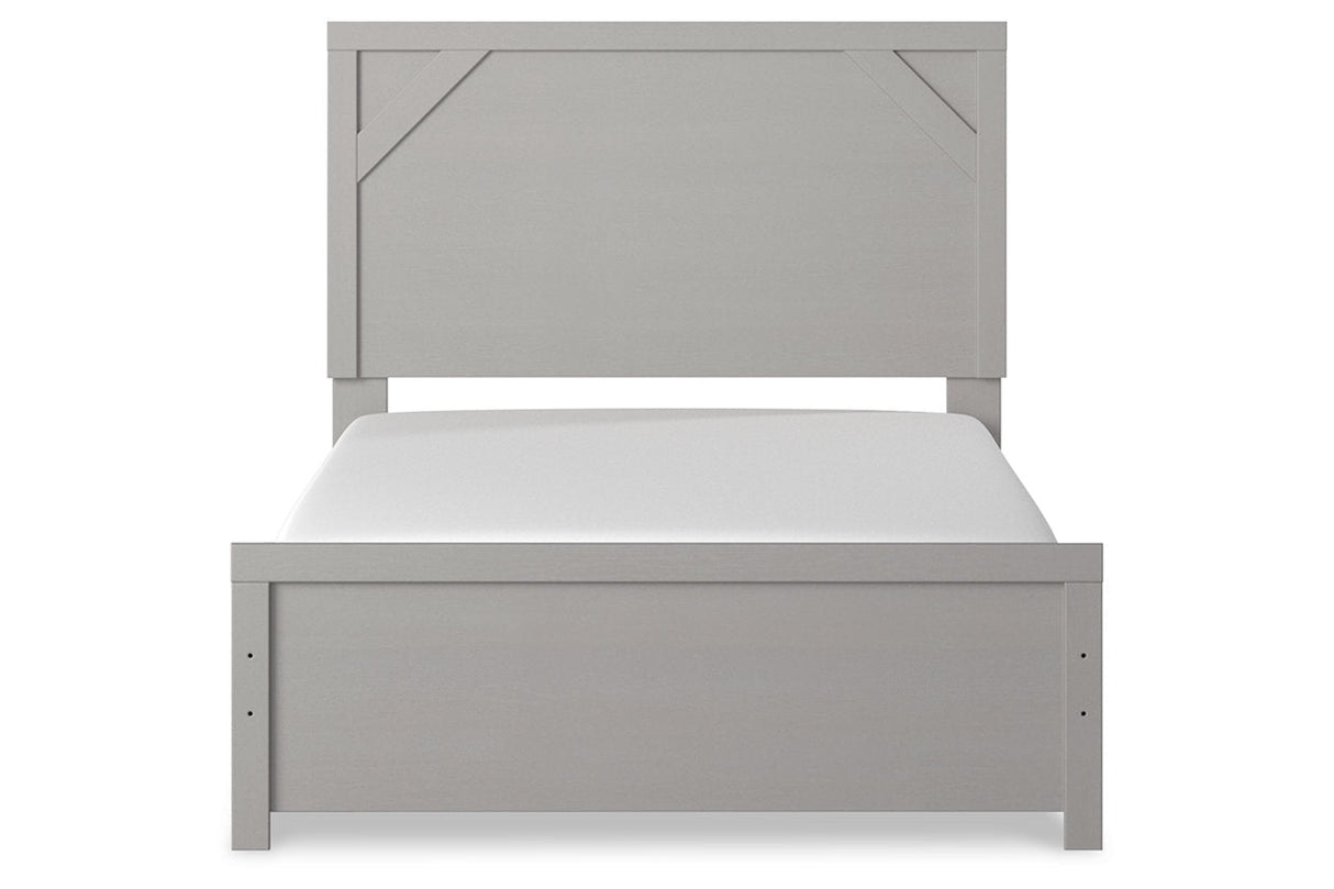 Cottonburg Light Gray/White Full Panel Bed