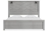 Cottonburg Light Gray/White King Panel Bed