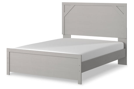 Cottonburg Light Gray/White Queen Panel Bed