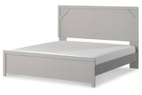 Cottonburg Light Gray/White King Panel Bed