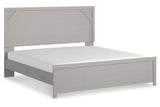 Cottonburg Light Gray/White King Panel Bed