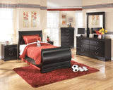 Huey Vineyard Black Sleigh Youth Bedroom Set