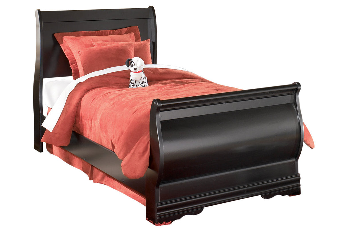 Huey Vineyard Black Twin Sleigh Bed