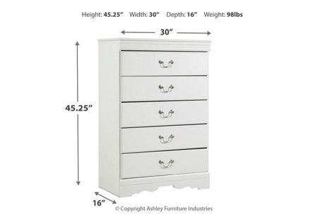 Anarasia White Chest of Drawers