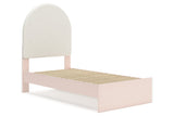 Wistenpine Blush Twin Upholstered Panel Bed with Storage