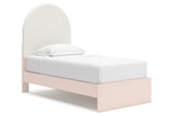 Wistenpine Blush Twin Upholstered Panel Bed with Storage