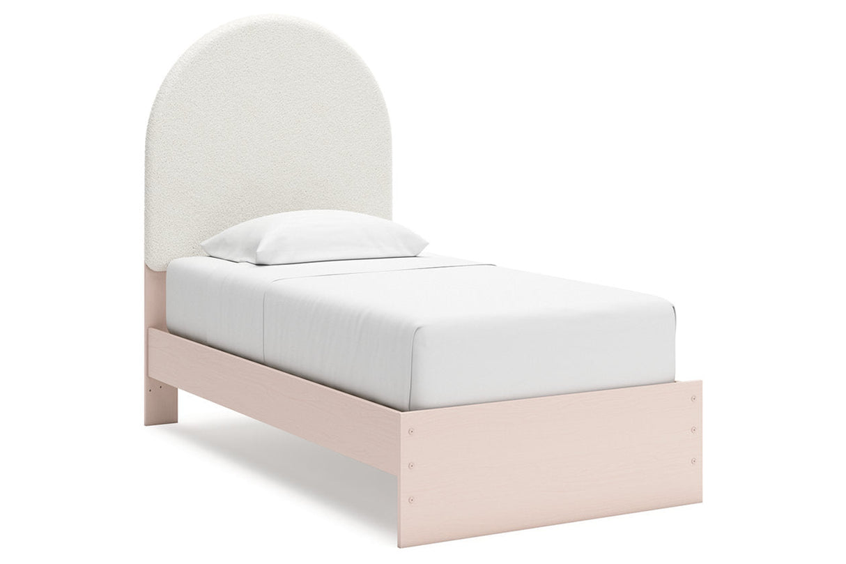 Wistenpine Blush Twin Upholstered Panel Bed