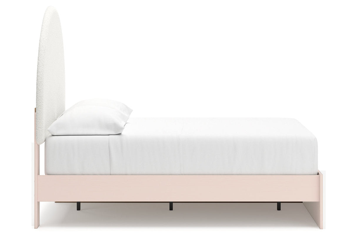 Wistenpine Blush Full Upholstered Panel Bed with Storage