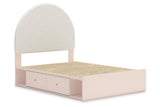 Wistenpine Blush Full Upholstered Panel Bed with Storage