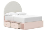 Wistenpine Blush Full Upholstered Panel Bed with Storage