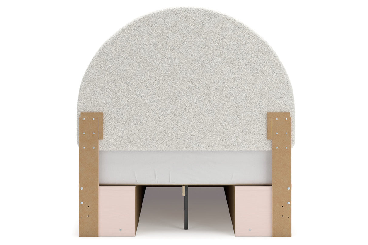 Wistenpine Blush Full Upholstered Panel Bed with Storage