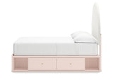 Wistenpine Blush Full Upholstered Panel Bed with Storage