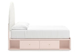 Wistenpine Blush Full Upholstered Panel Bed with Storage