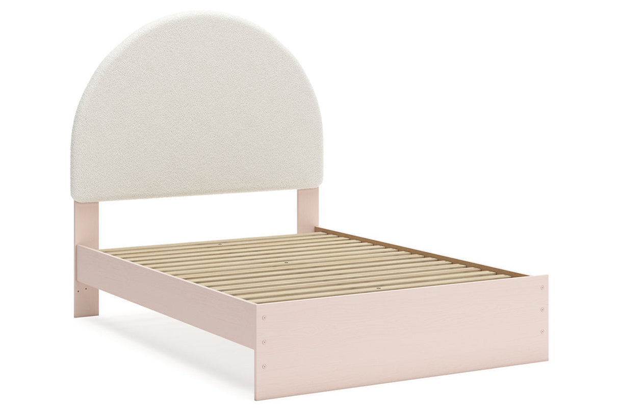 Wistenpine Blush Full Upholstered Panel Bed