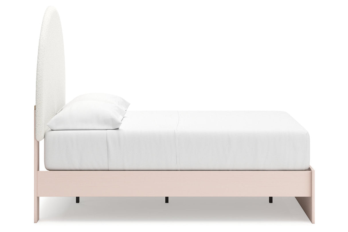 Wistenpine Blush Full Upholstered Panel Bed