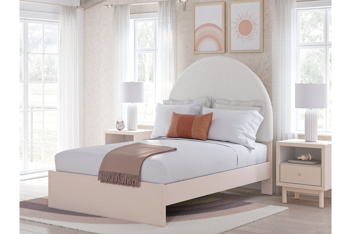 Wistenpine Blush Full Upholstered Panel Bed